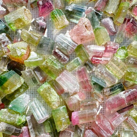 Bicolor Tourmaline Crystals - (76 grams - 380 carats) Jewelry Store Closeout Lot - Picture 2 of 9